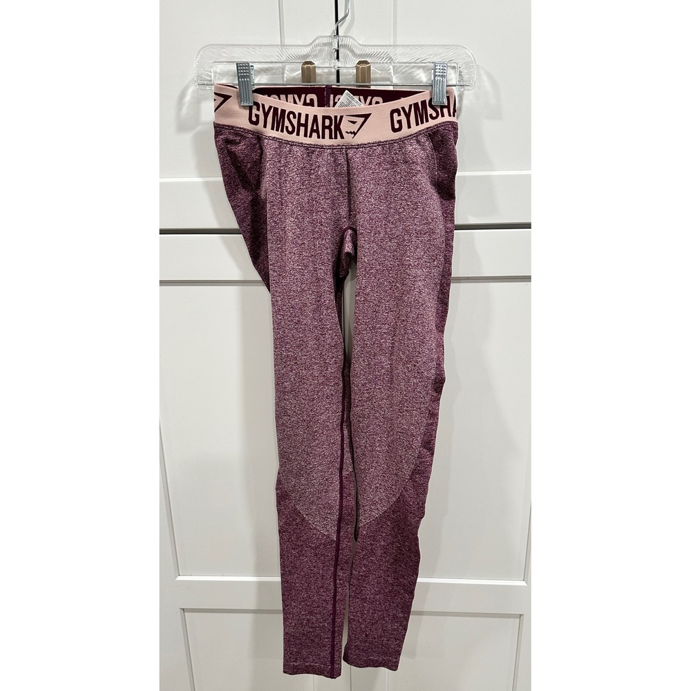 Gymshark Flex‎ High Waisted Leggings Burgundy Pink Marl Womens Small